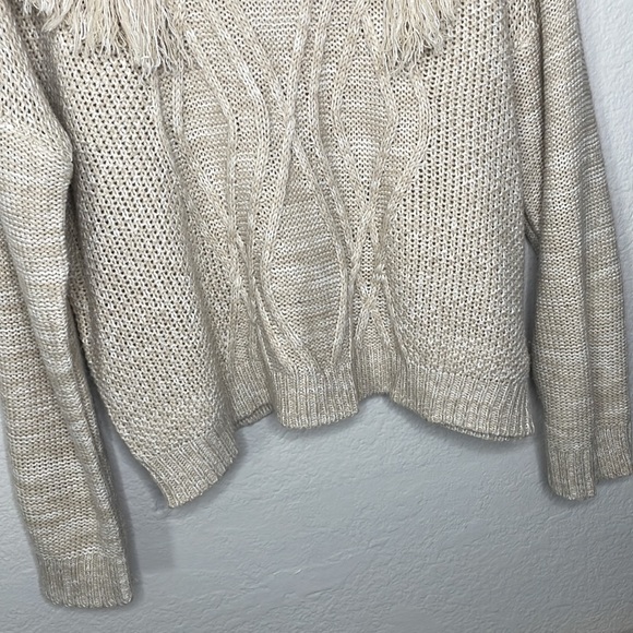 JUNE & HUDSON Sweater with Fringe Detail | Beige | Large - Picture 4 of 9